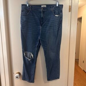 Abercrombie & Fitch Ultra High Rise Ankle Jeans - Dark Blue